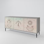 DELICATE BEAUTY 3-Door Sideboard in Grey Finish