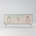 DELICATE BEAUTY 3-Door Sideboard in Grey Finish