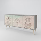 DELICATE BEAUTY 3-Door Sideboard in Grey Finish