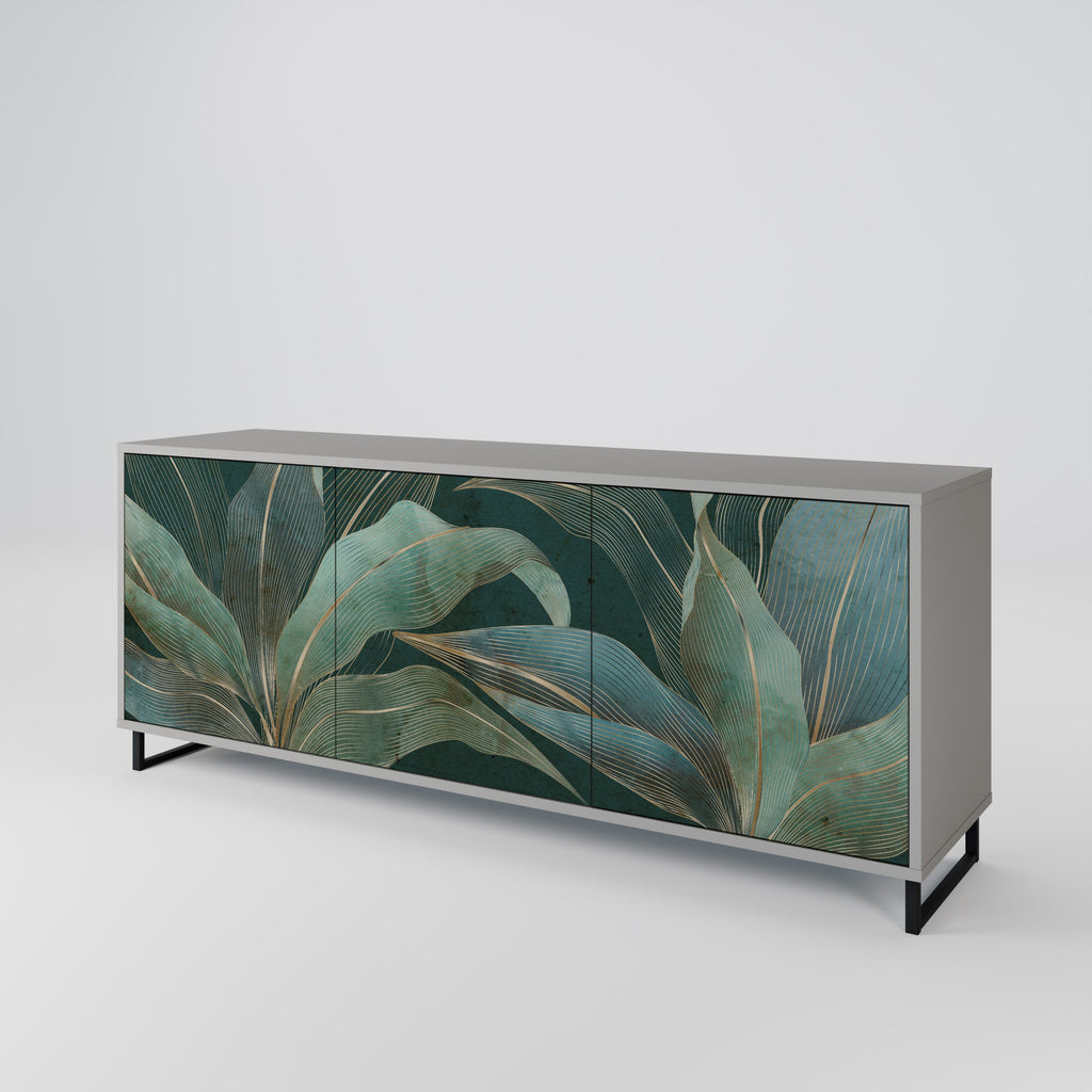 ROYAL GREEN 3-Door Sideboard in Grey Finish