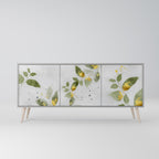 ELEGANT BOTANICS 3-Door Sideboard in Grey Finish