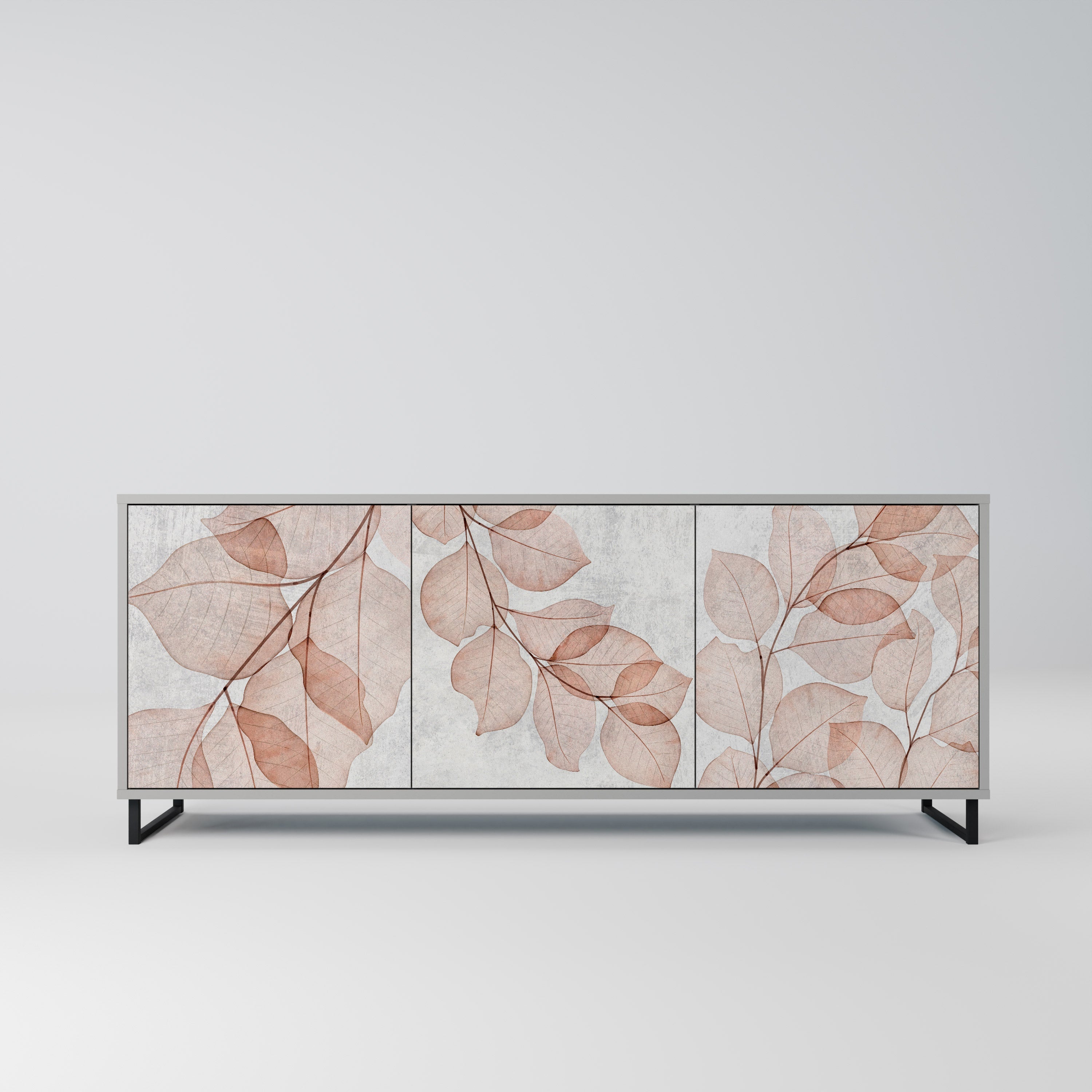 AUTUMN FRAGILITY 3-Door Sideboard in Grey Finish