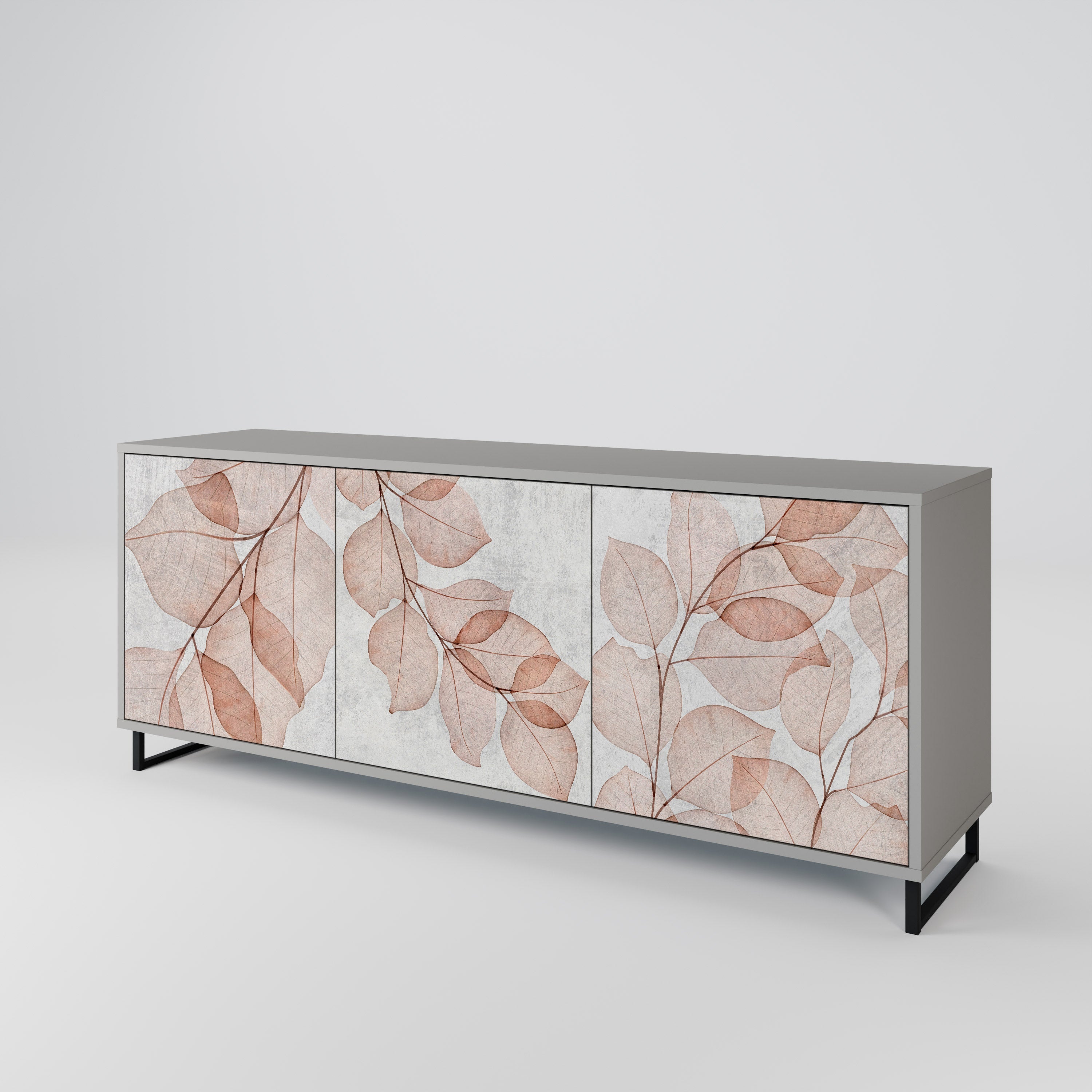 AUTUMN FRAGILITY 3-Door Sideboard in Grey Finish