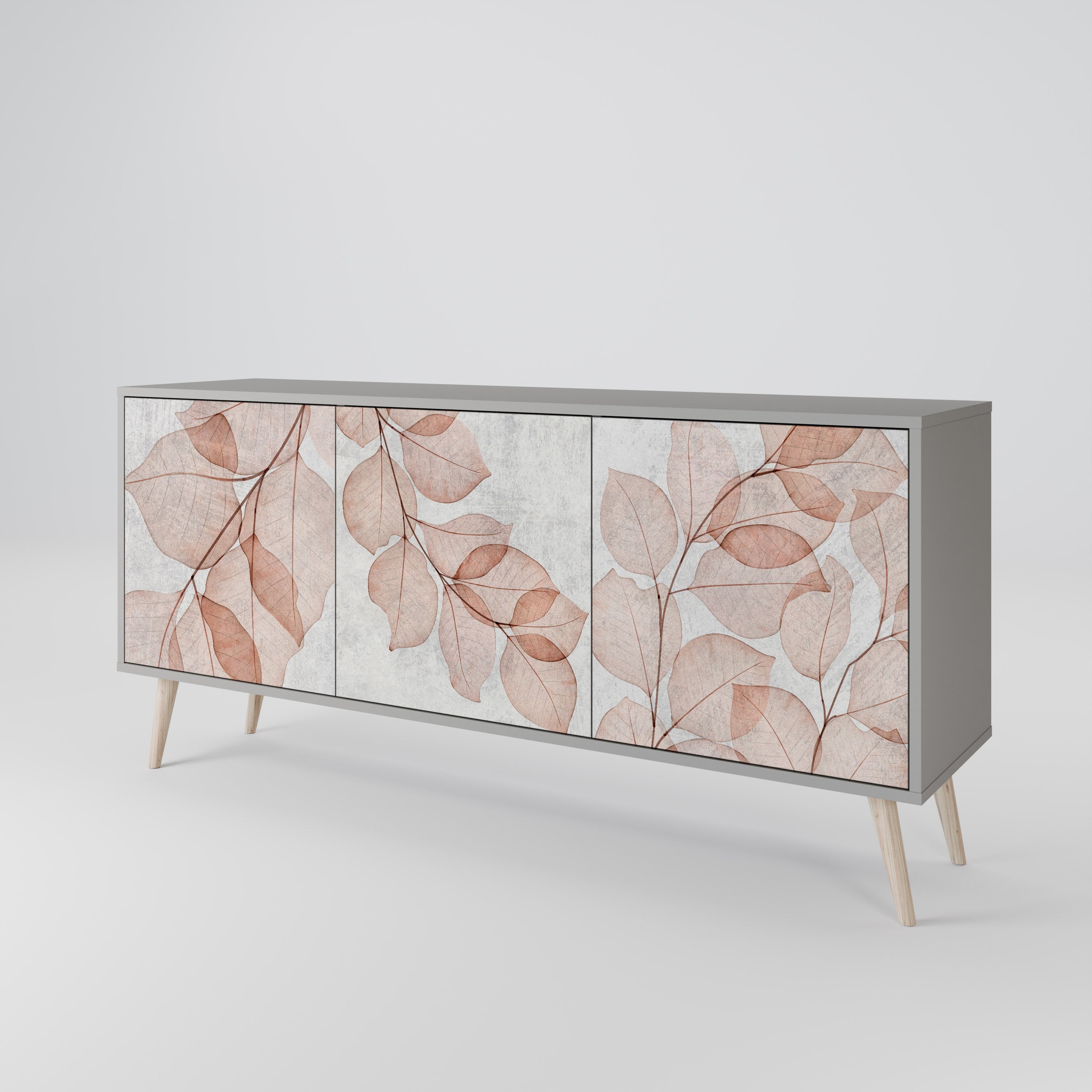 AUTUMN FRAGILITY 3-Door Sideboard in Grey Finish