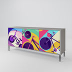 BIKE DREAMS 3-Door Sideboard in Grey Finish