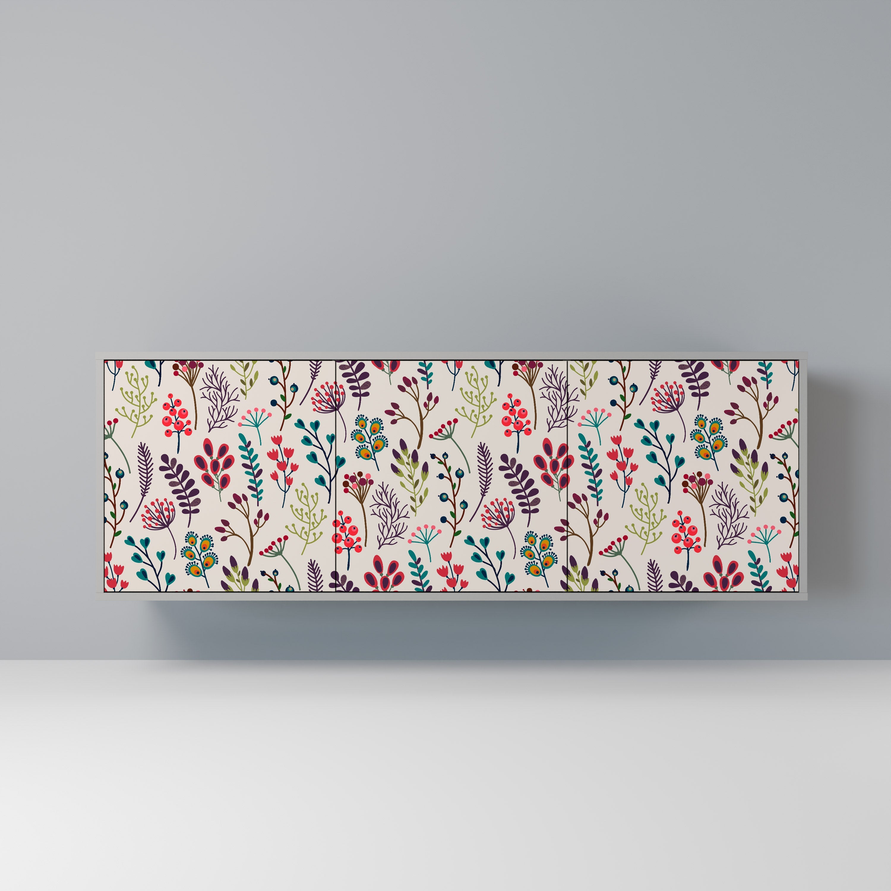 AUTUMN SUNDRIES 3-Door Sideboard in Grey Finish