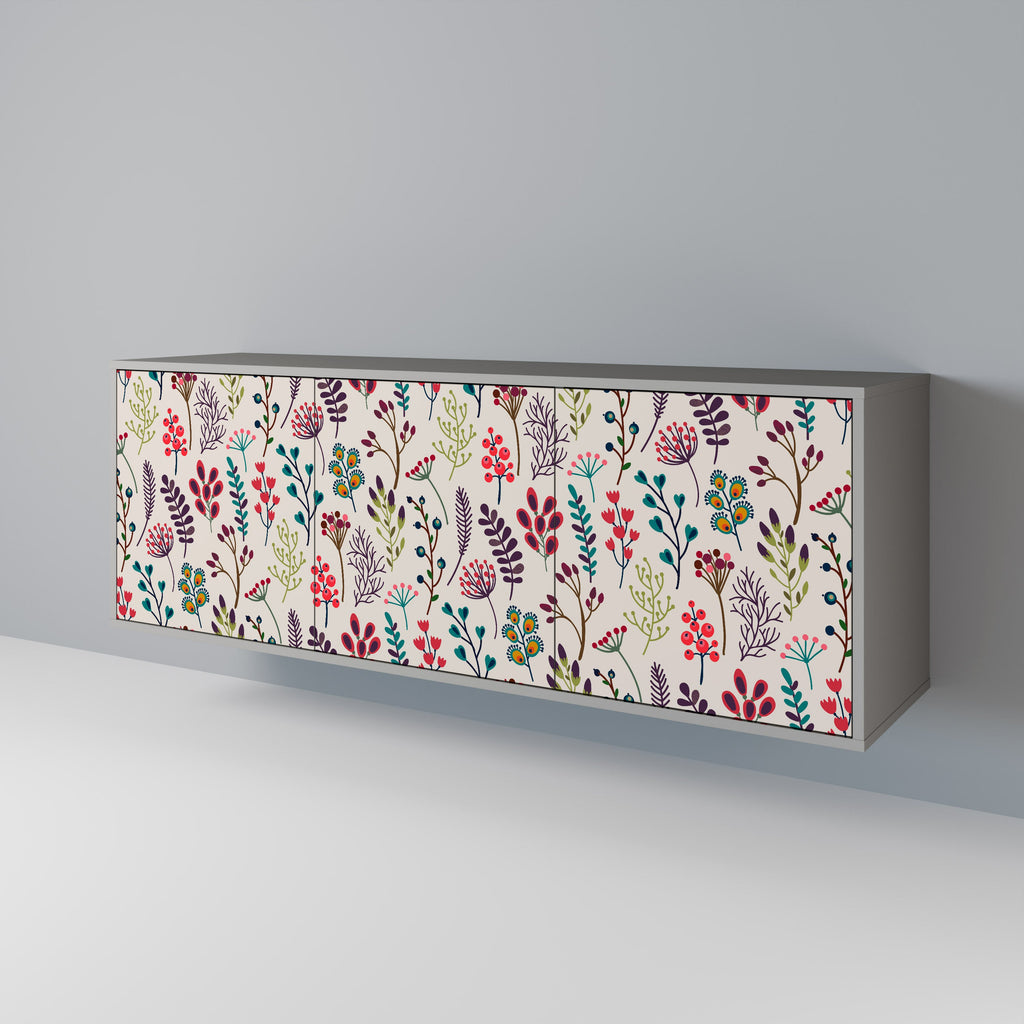 AUTUMN SUNDRIES 3-Door Sideboard in Grey Finish