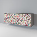 AUTUMN SUNDRIES 3-Door Sideboard in Grey Finish