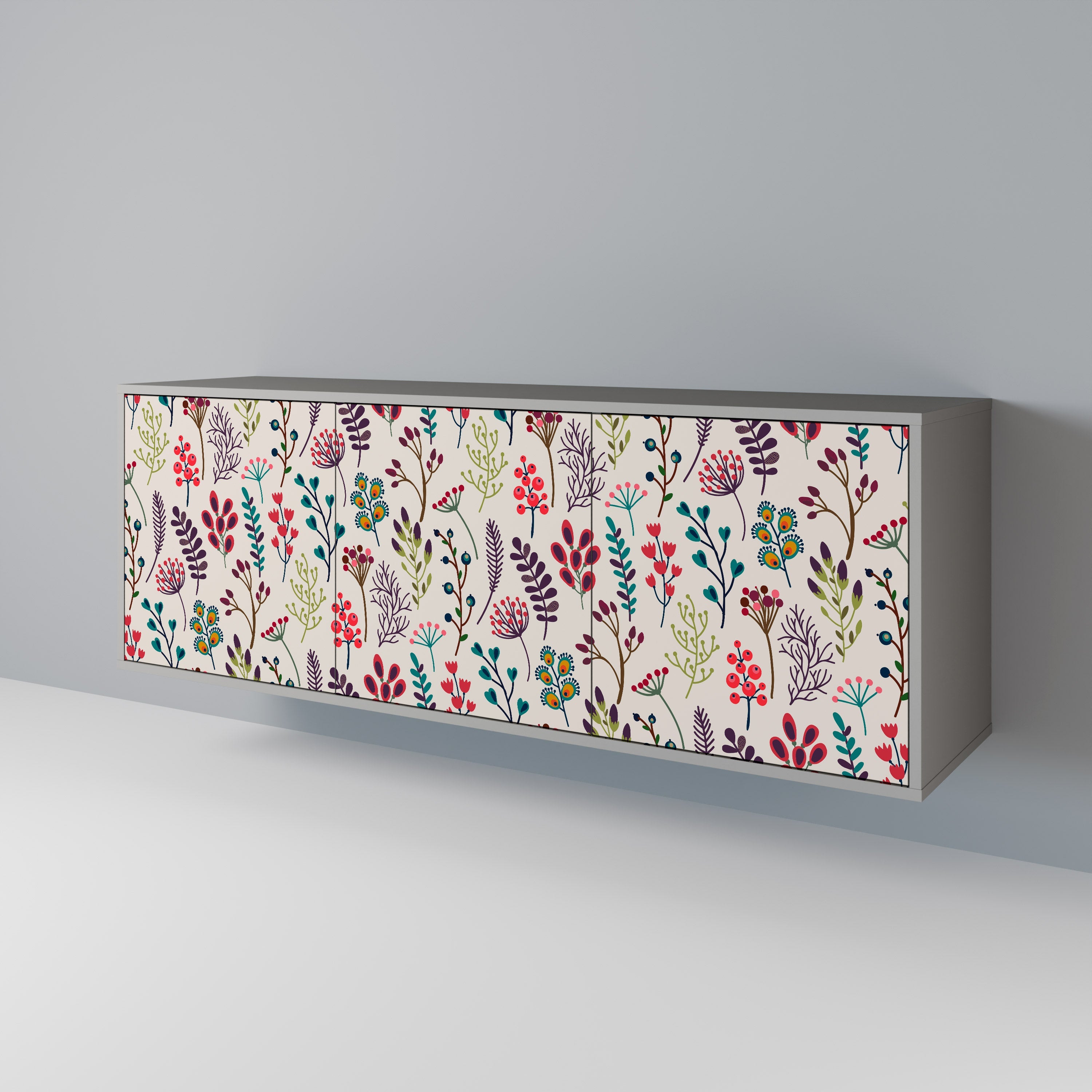 AUTUMN SUNDRIES 3-Door Sideboard in Grey Finish