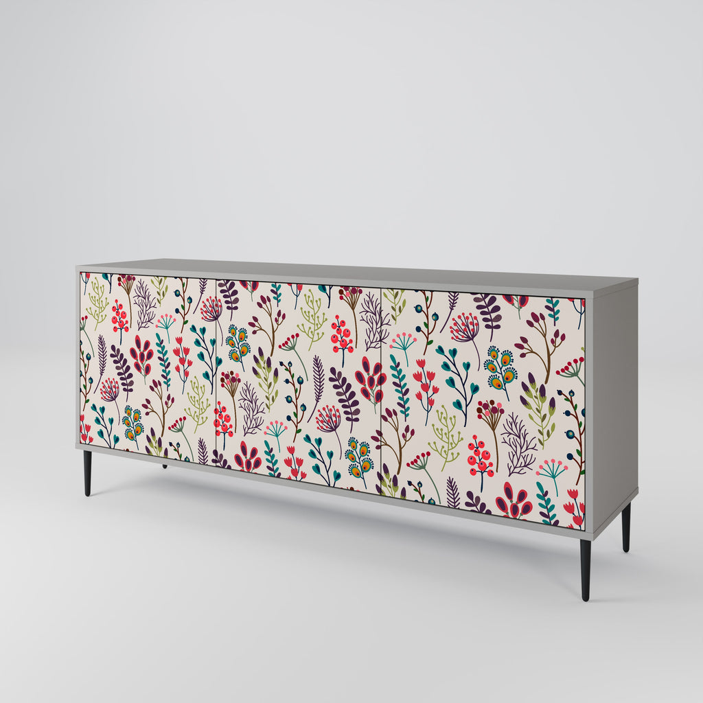 AUTUMN SUNDRIES 3-Door Sideboard in Grey Finish