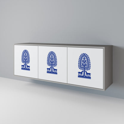 POLISH FOLK ART Aparador de 3 Portas