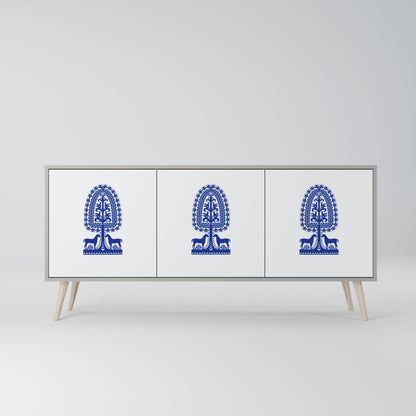 POLISH FOLK ART Aparador de 3 Portas