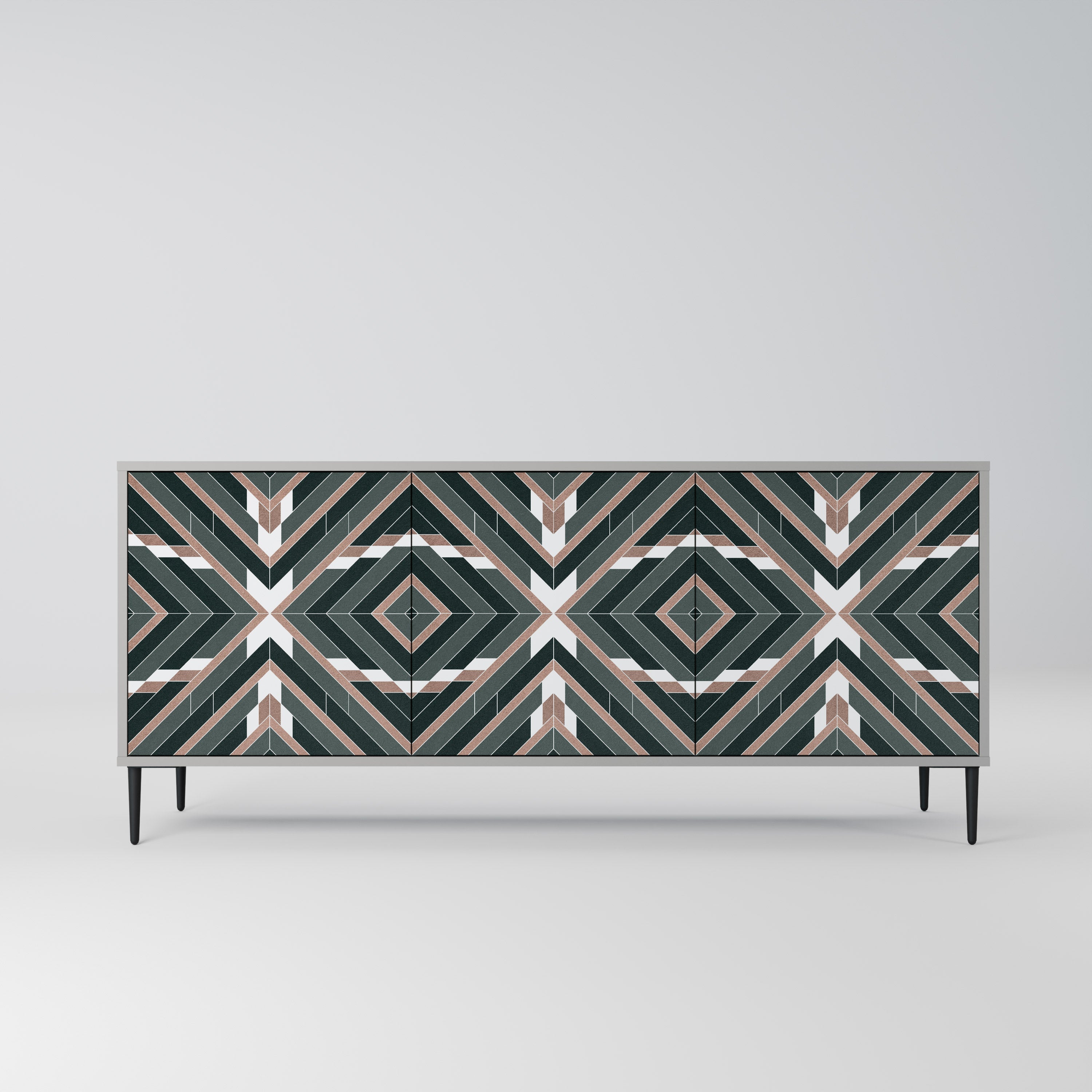 DIMENSION DELIGHTS 3-Door Sideboard in Grey Finish