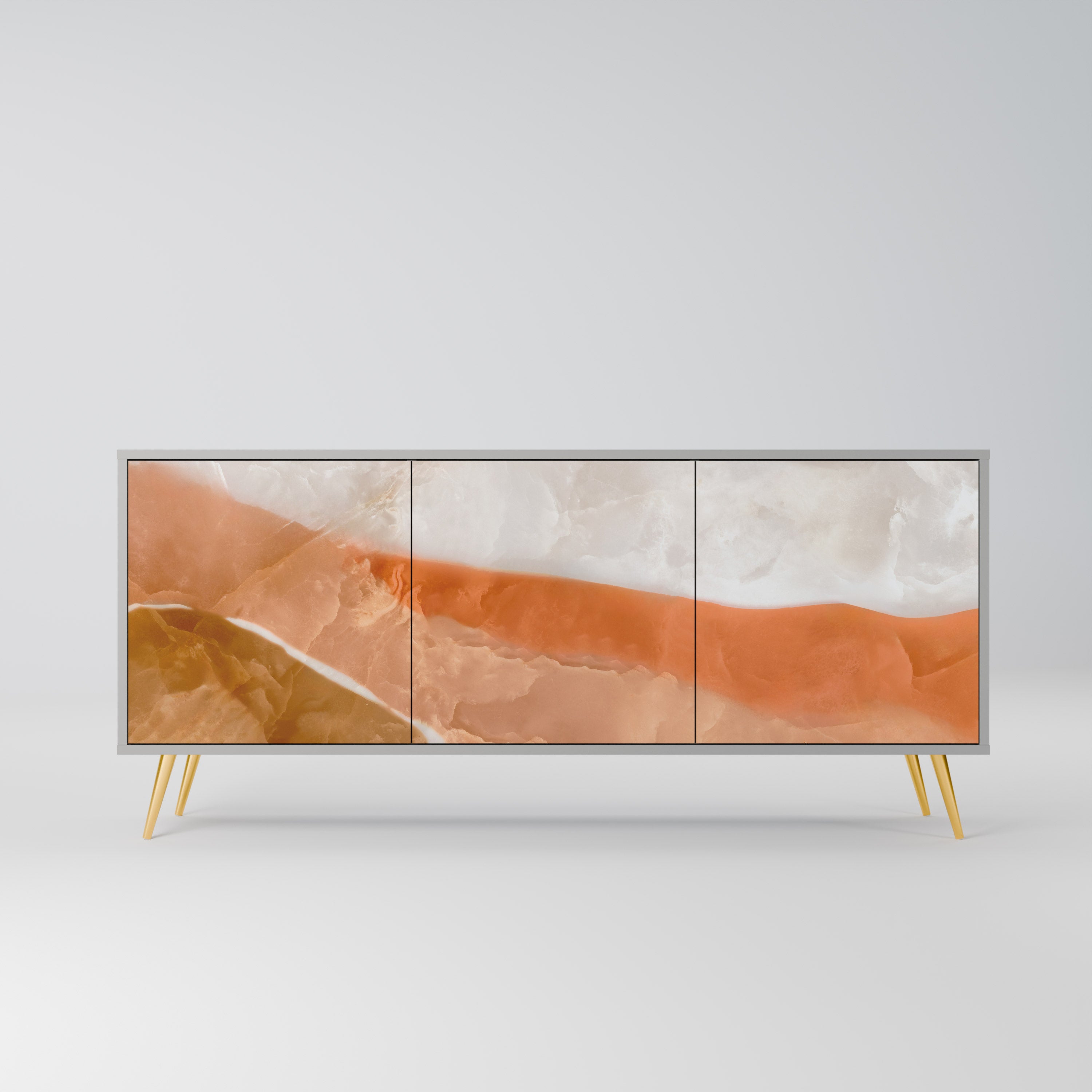 SANDHILLS SPLENDOUR 3-Door Sideboard in Grey Finish