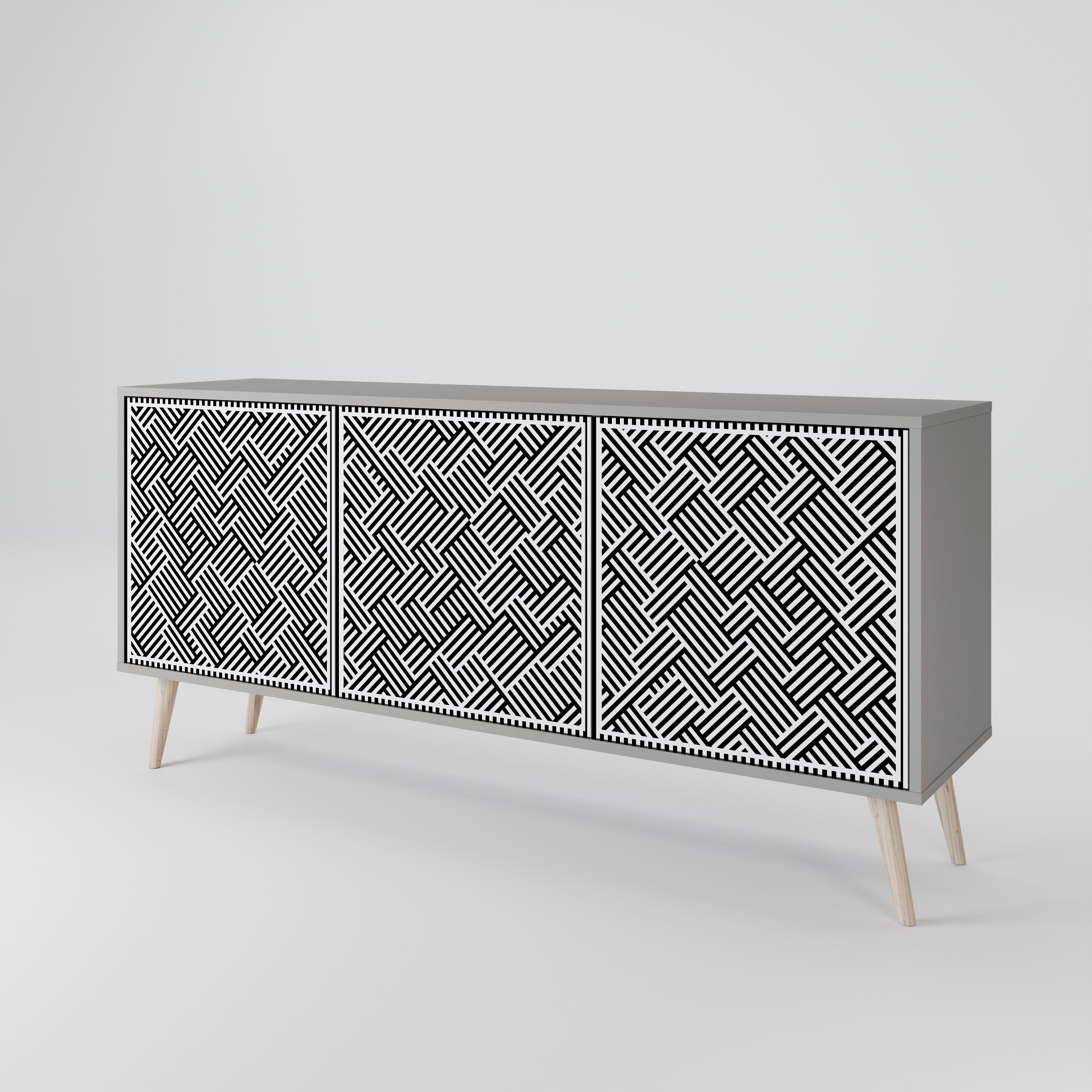 TEMPORARY SEQUENCE 3-Door Sideboard in Grey Finish