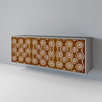 BROWN EYES 3-Door Sideboard in Grey Finish