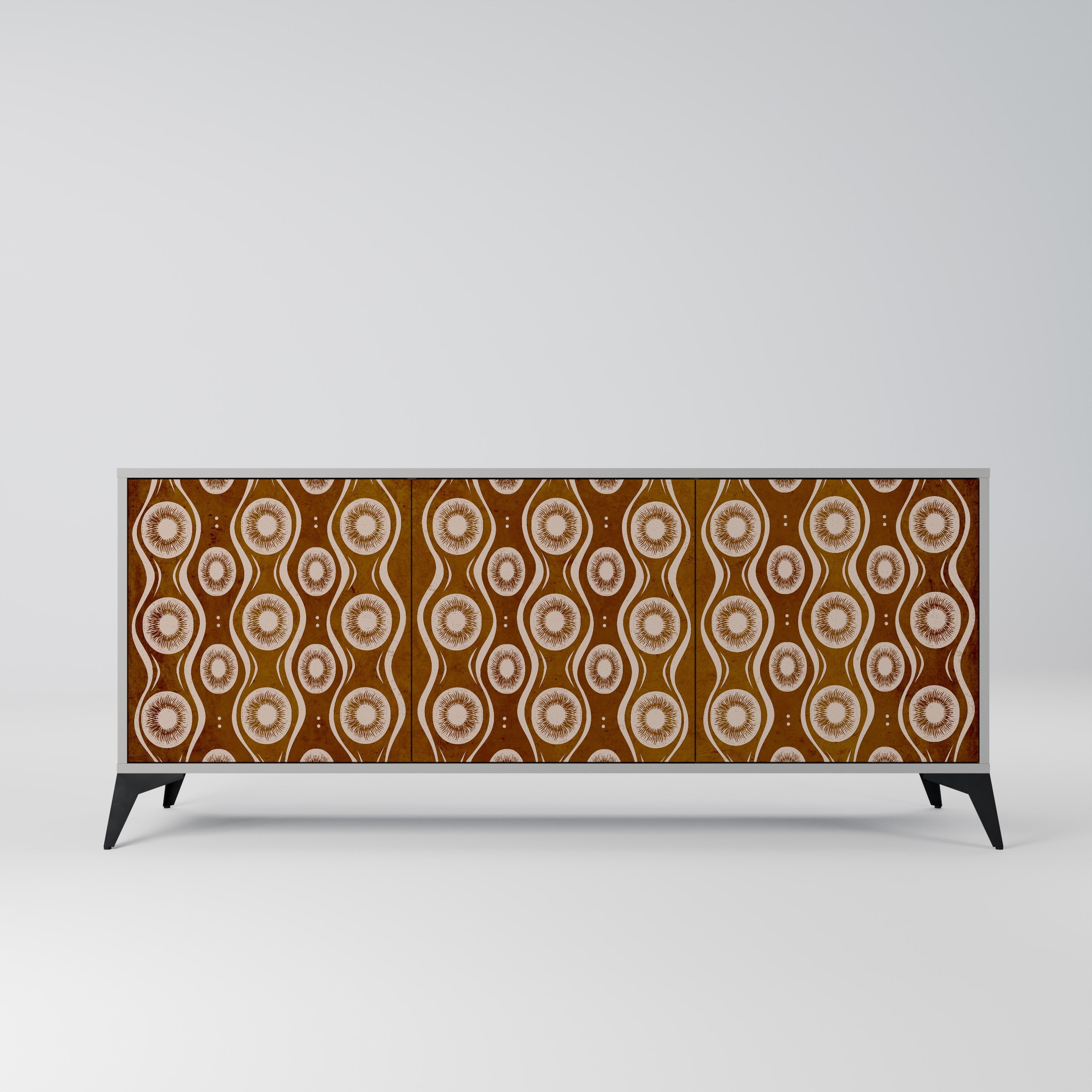 BROWN EYES 3-Door Sideboard in Grey Finish