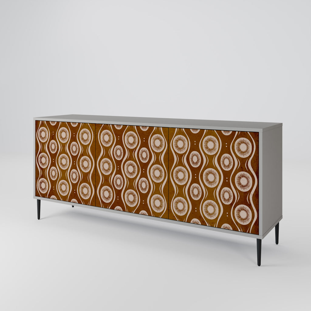 BROWN EYES 3-Door Sideboard in Grey Finish