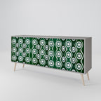 GREEN EYES 3-Door Sideboard in Grey Finish