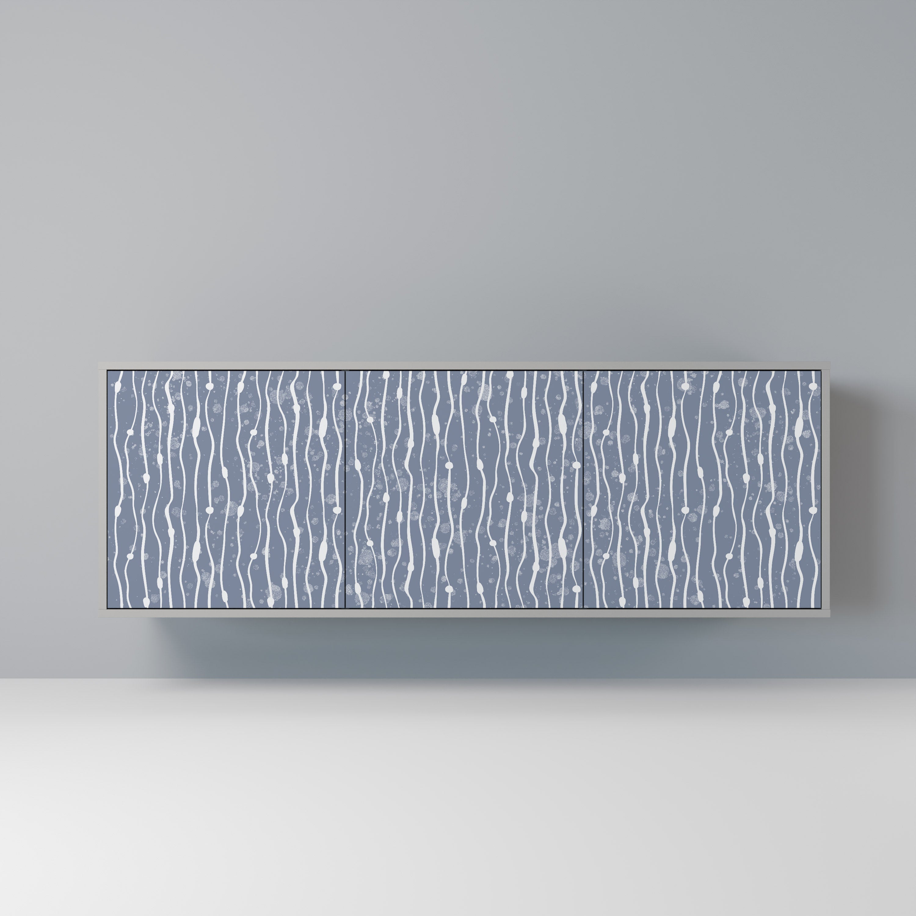 GRAPHITE RAIN 3-Door Sideboard in Grey Finish