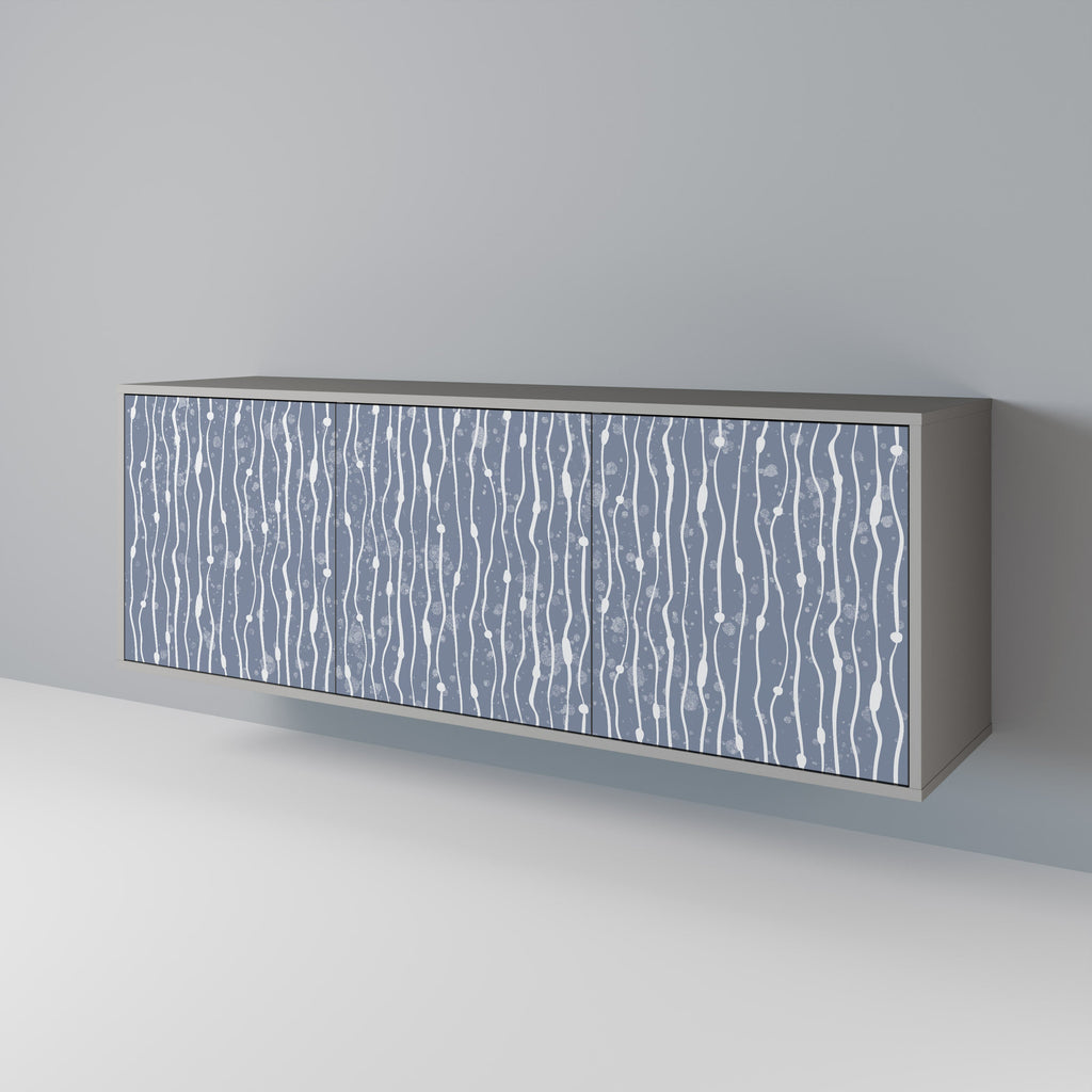 GRAPHITE RAIN 3-Door Sideboard in Grey Finish