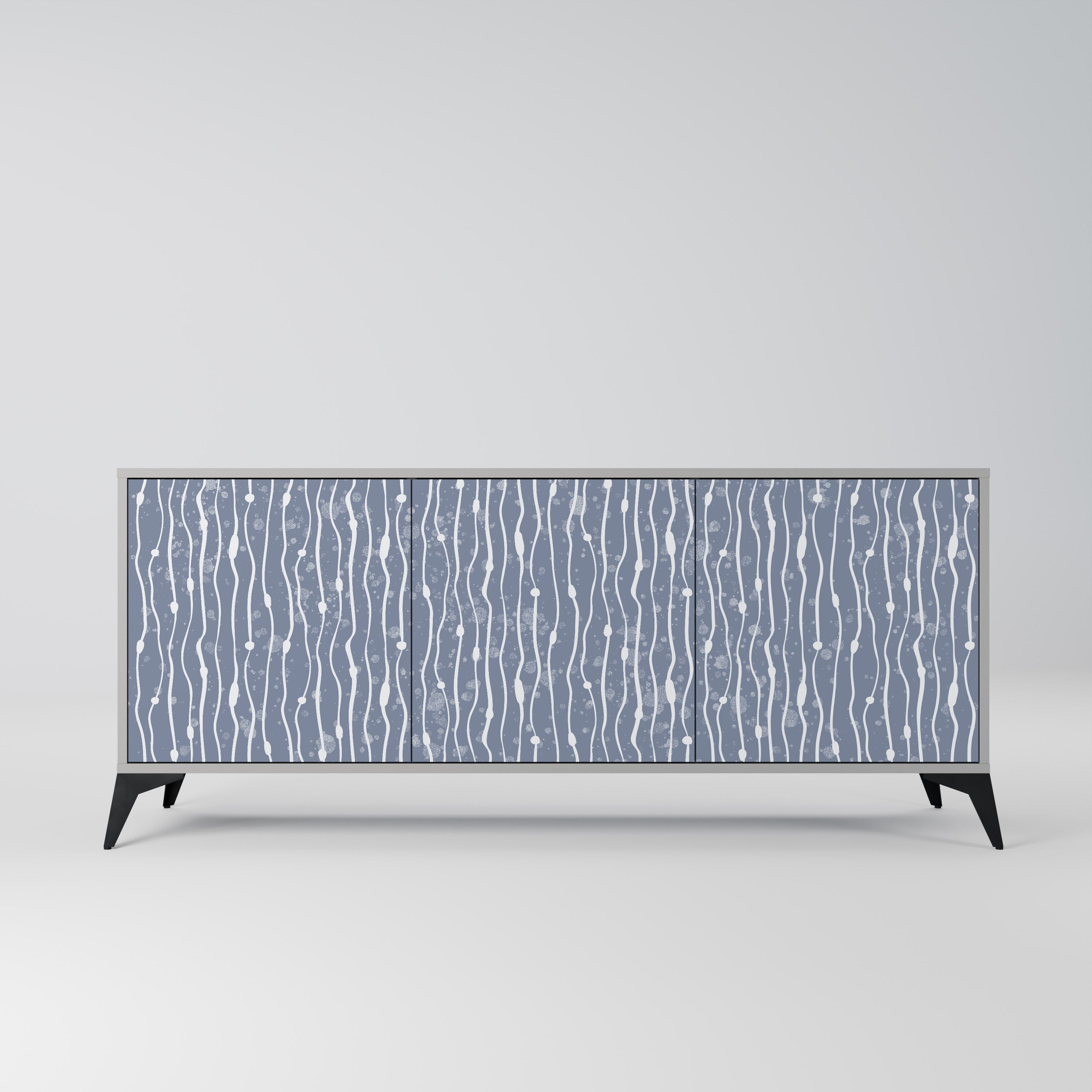 GRAPHITE RAIN 3-Door Sideboard in Grey Finish