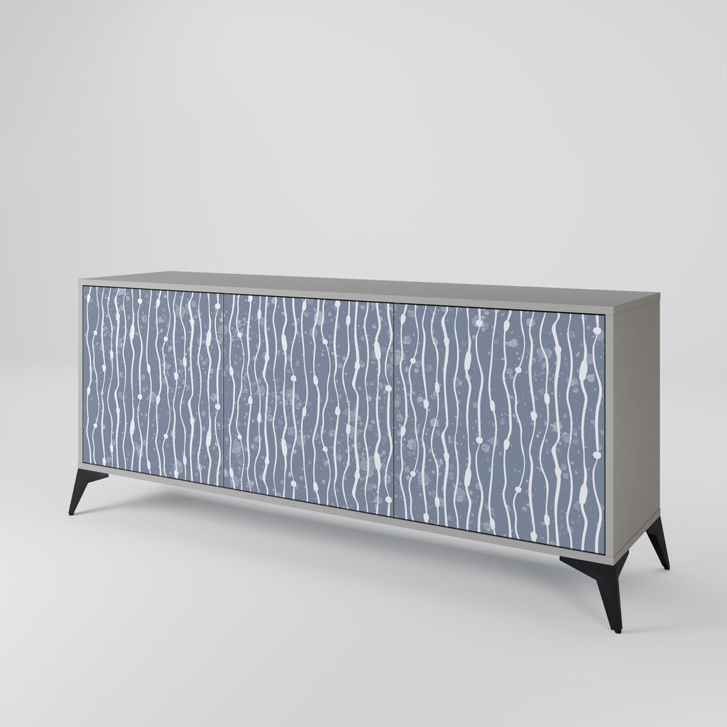 GRAPHITE RAIN 3-Door Sideboard in Grey Finish
