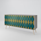 POLYGONS 3-Door Sideboard in Grey Finish