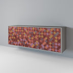 PAINTED SQUARES 3-Door Sideboard in Grey Finish