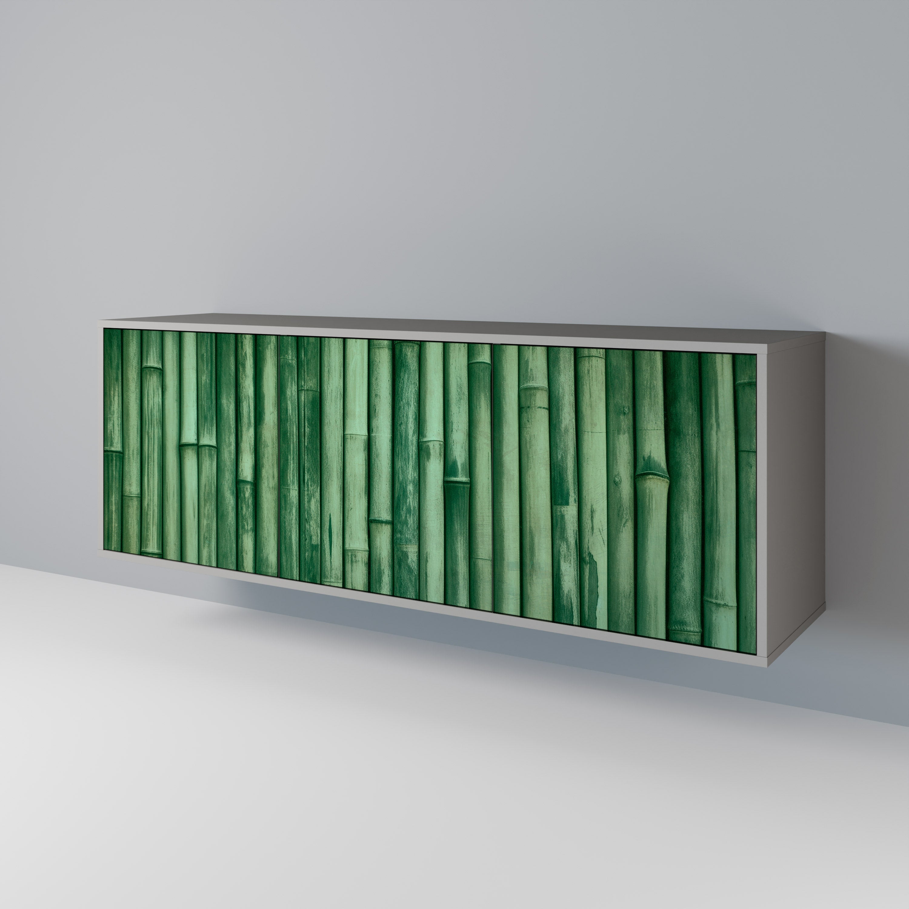 NATURAL GREEN 3-Door Sideboard in Grey Finish