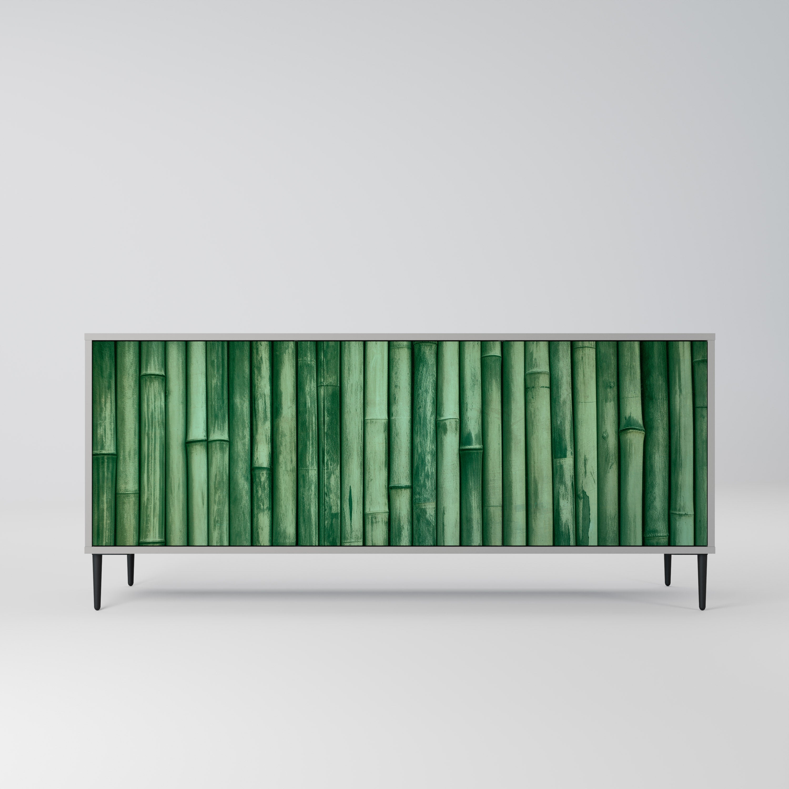 NATURAL GREEN 3-Door Sideboard in Grey Finish
