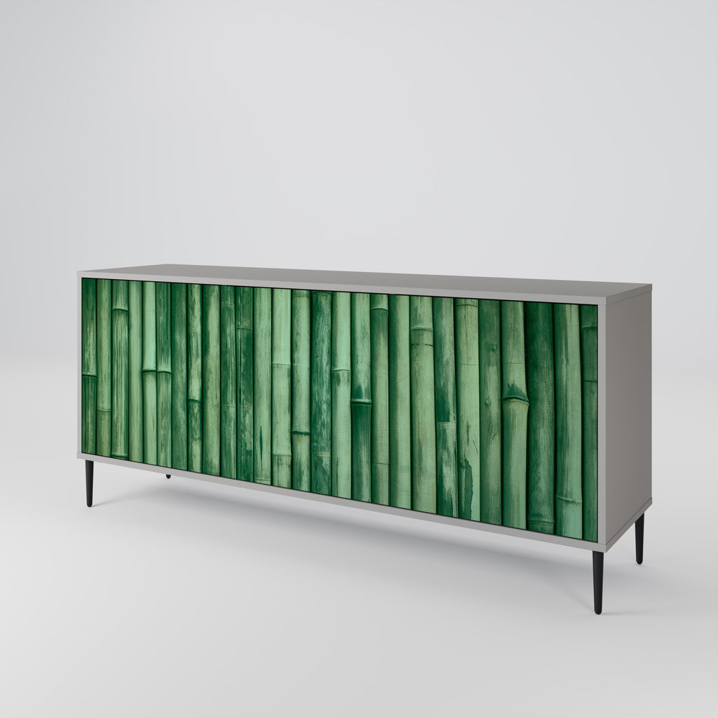 NATURAL GREEN 3-Door Sideboard in Grey Finish