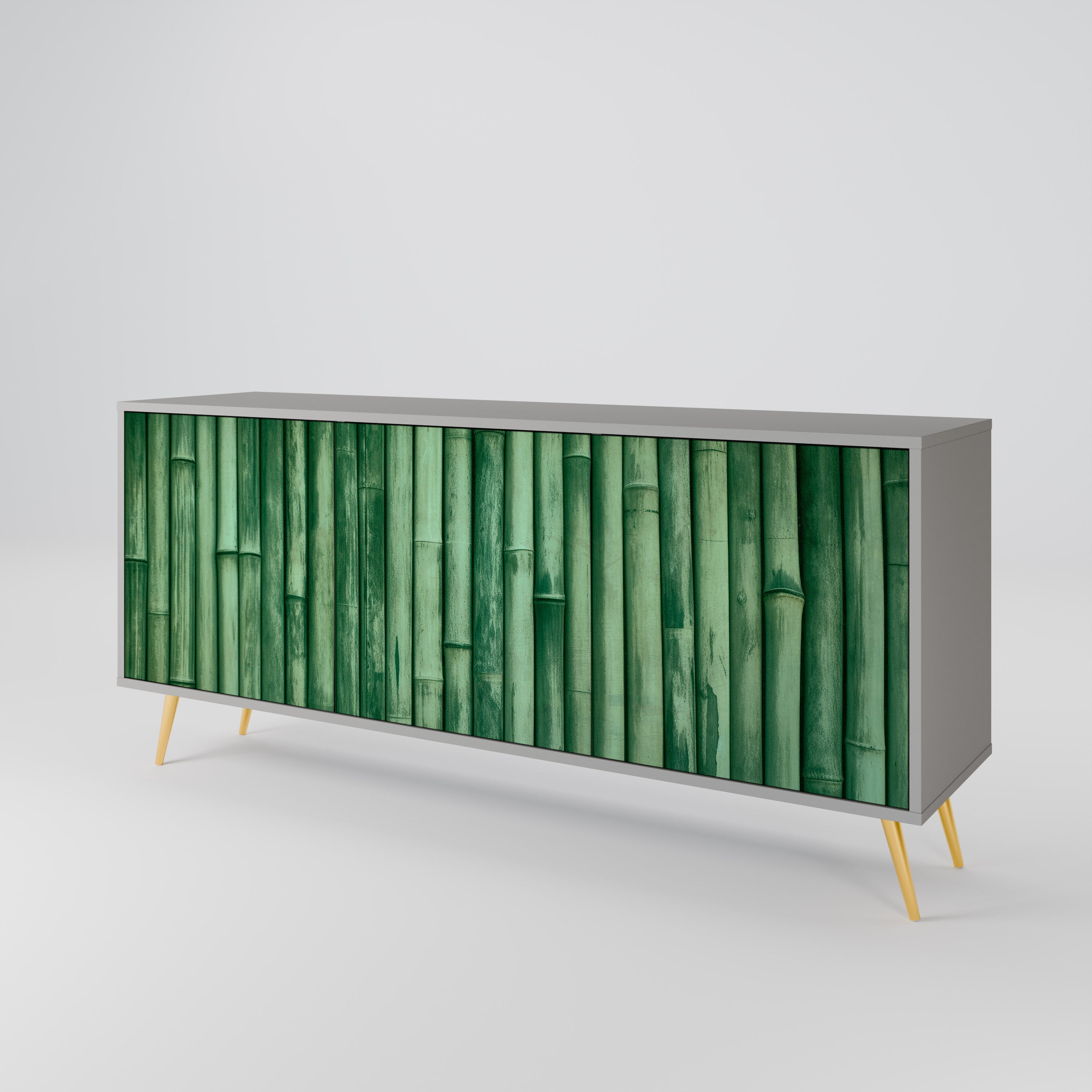 NATURAL GREEN 3-Door Sideboard in Grey Finish