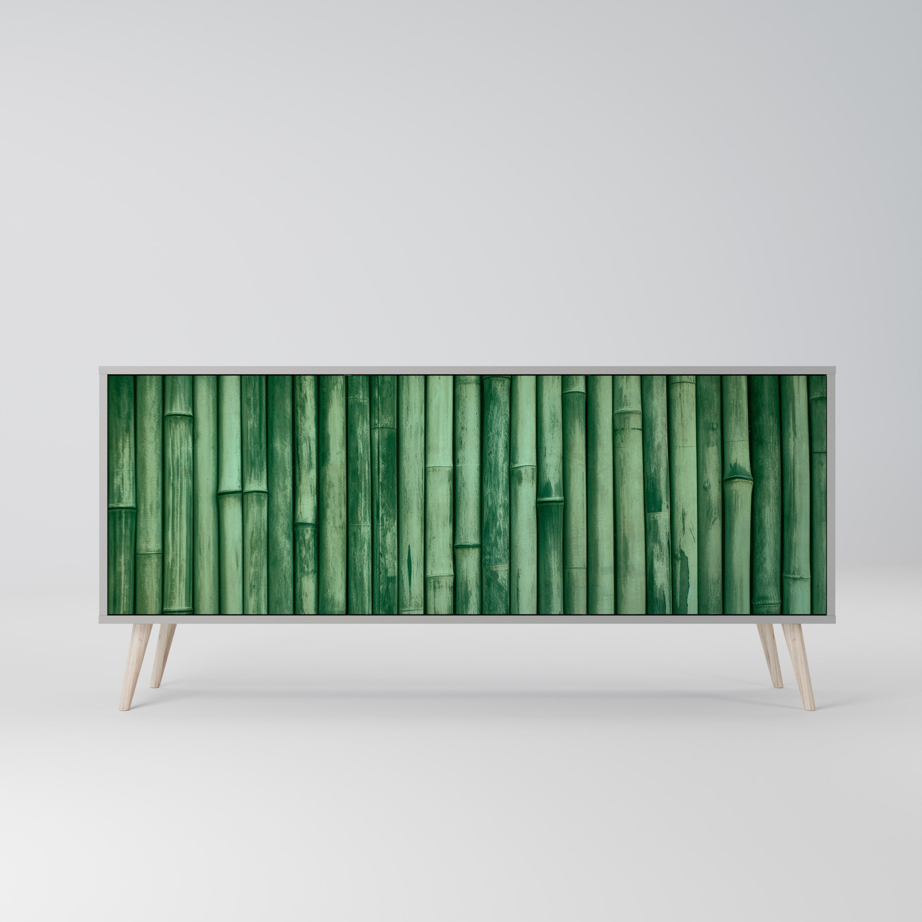 NATURAL GREEN 3-Door Sideboard in Grey Finish