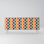 COLORFUL NOSTALGIA 3-Door Sideboard in Grey Finish