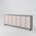 HAZY NOSTALGIA 3-Door Sideboard in Grey Finish