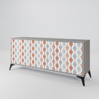 HAZY NOSTALGIA 3-Door Sideboard in Grey Finish