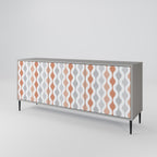 HAZY NOSTALGIA 3-Door Sideboard in Grey Finish