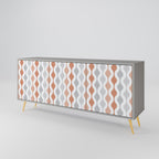 HAZY NOSTALGIA 3-Door Sideboard in Grey Finish