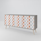 HAZY NOSTALGIA 3-Door Sideboard in Grey Finish