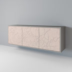 CERAMIC TEXTURE 3-Door Sideboard in Grey Finish