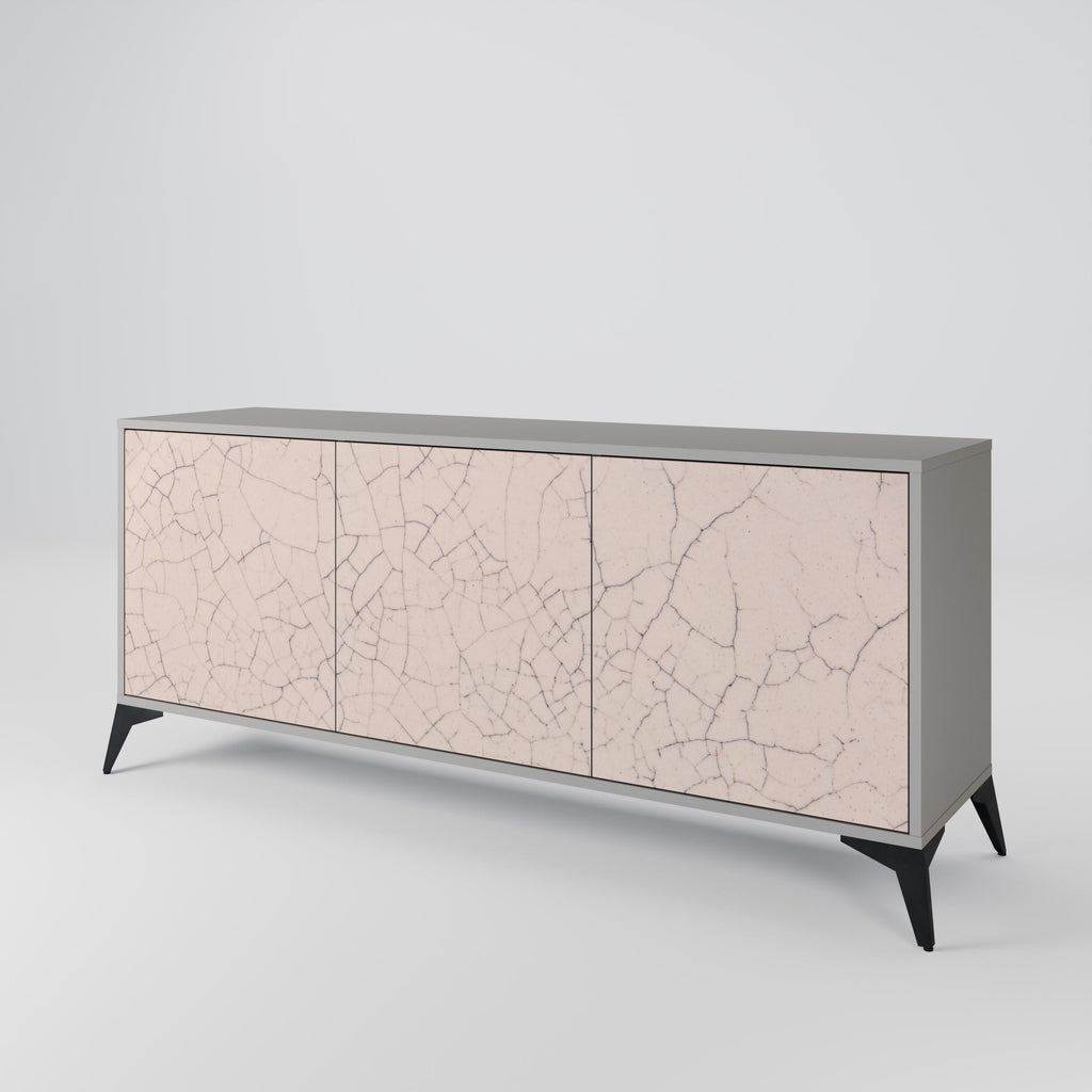 CERAMIC TEXTURE 3-Door Sideboard in Grey Finish