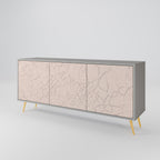 CERAMIC TEXTURE 3-Door Sideboard in Grey Finish