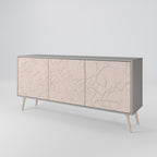 CERAMIC TEXTURE 3-Door Sideboard in Grey Finish