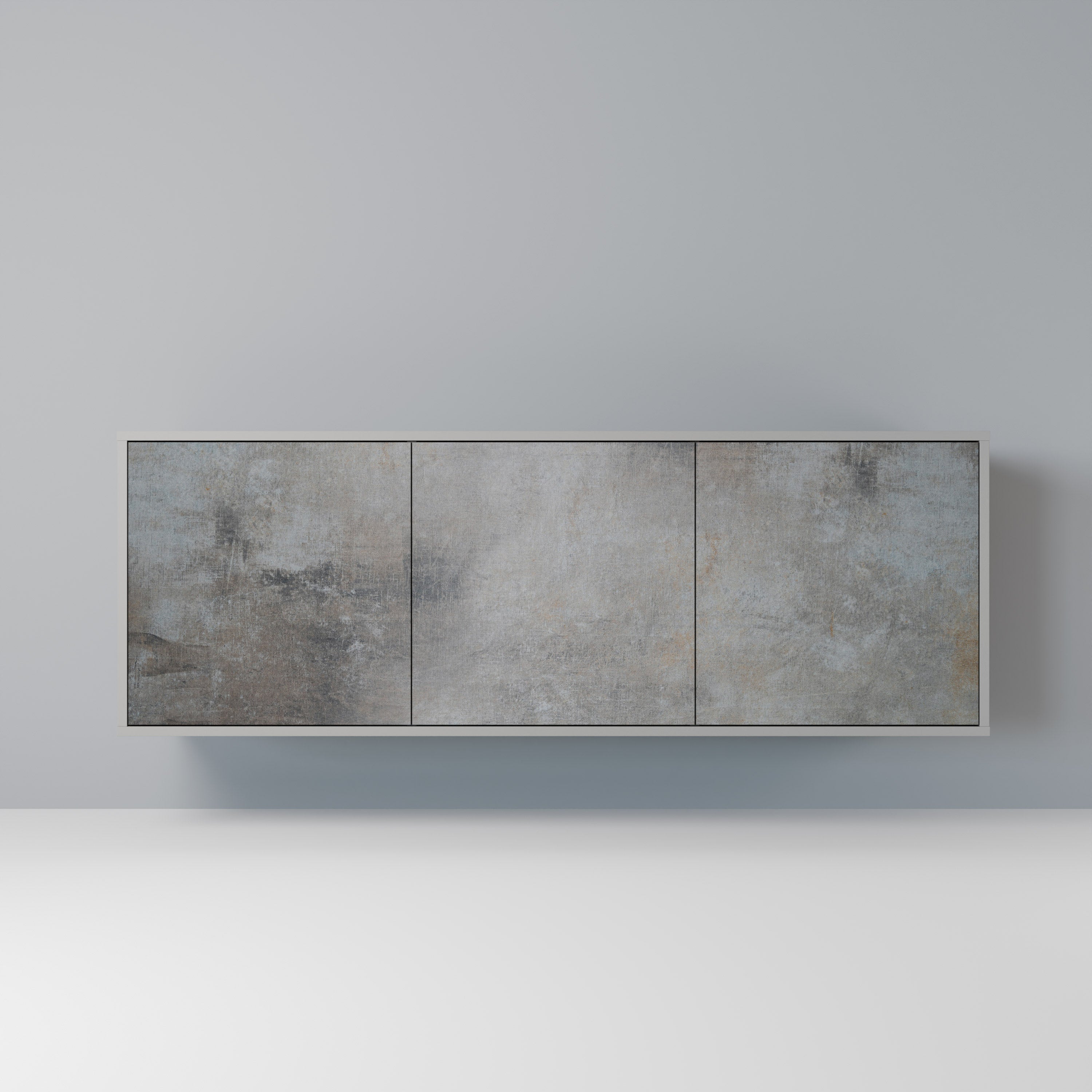 CONCRETE WALL 3-Door Sideboard in Grey Finish