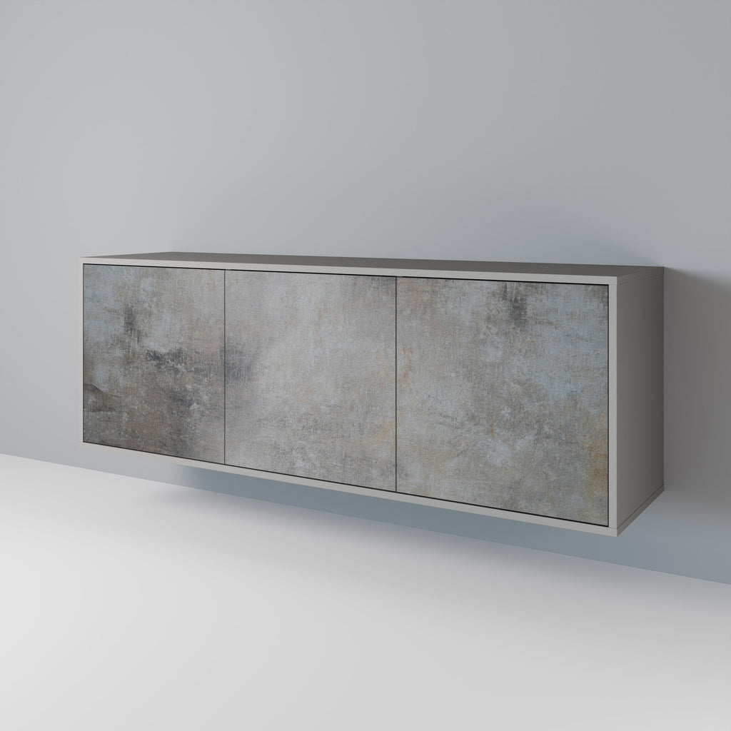 CONCRETE WALL 3-Door Sideboard in Grey Finish