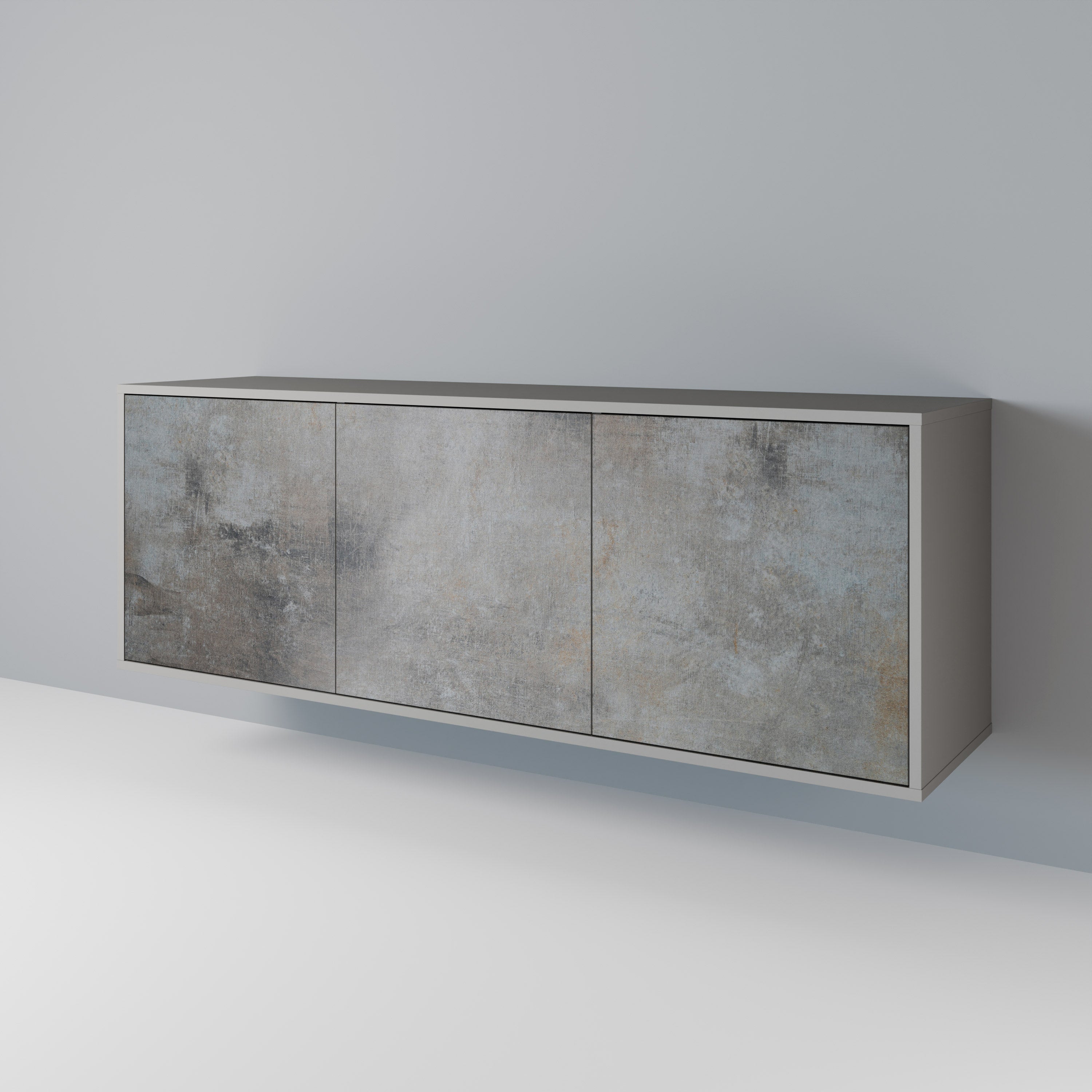 CONCRETE WALL 3-Door Sideboard in Grey Finish