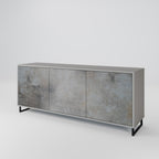 CONCRETE WALL 3-Door Sideboard in Grey Finish