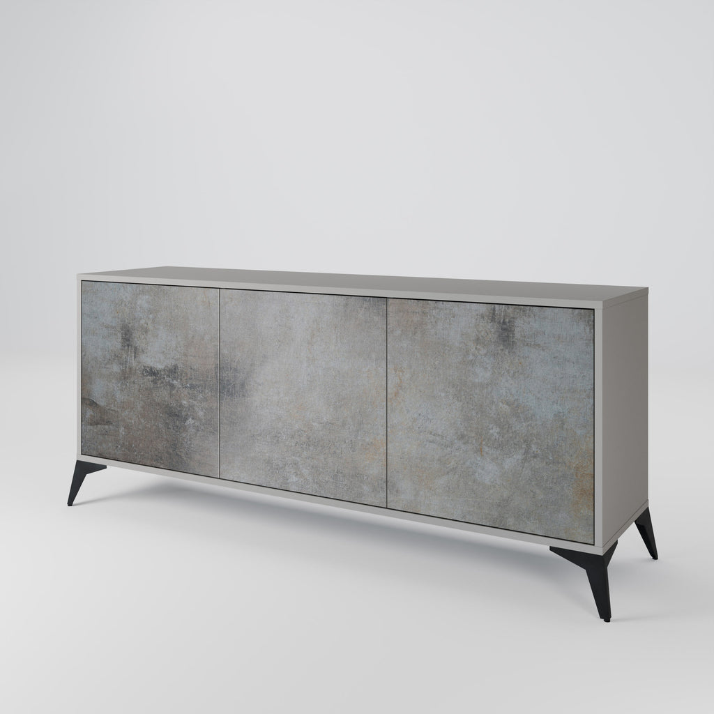 CONCRETE WALL 3-Door Sideboard in Grey Finish