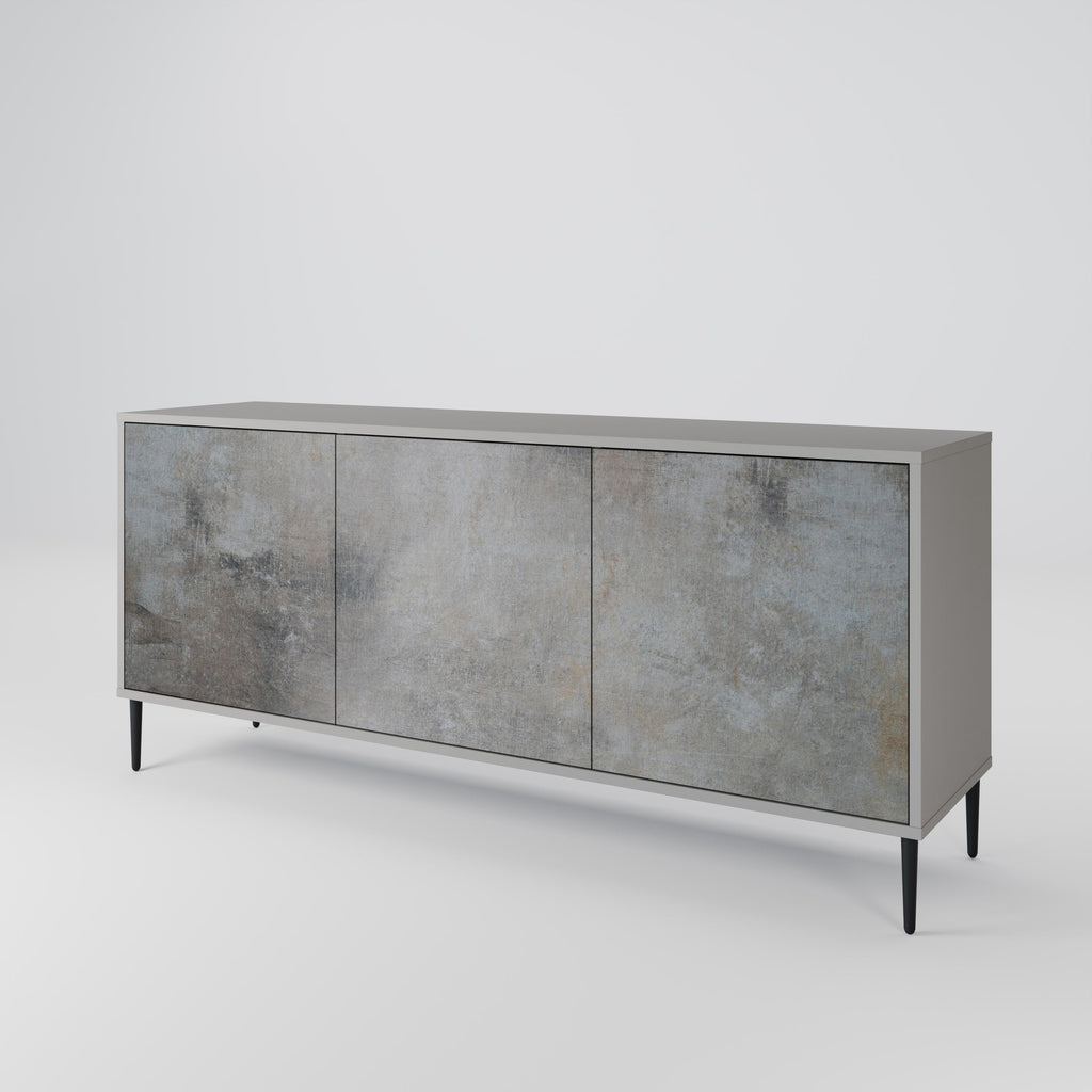 CONCRETE WALL 3-Door Sideboard in Grey Finish